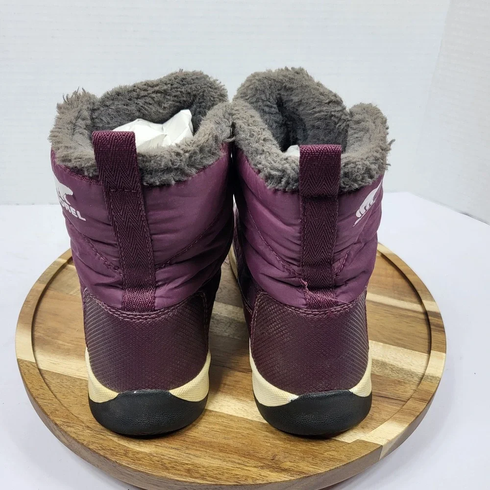 Sorel Youth‎ Whitney II Short Lace Boots Size 3 Epic Plum Waterproof Snow NY3902